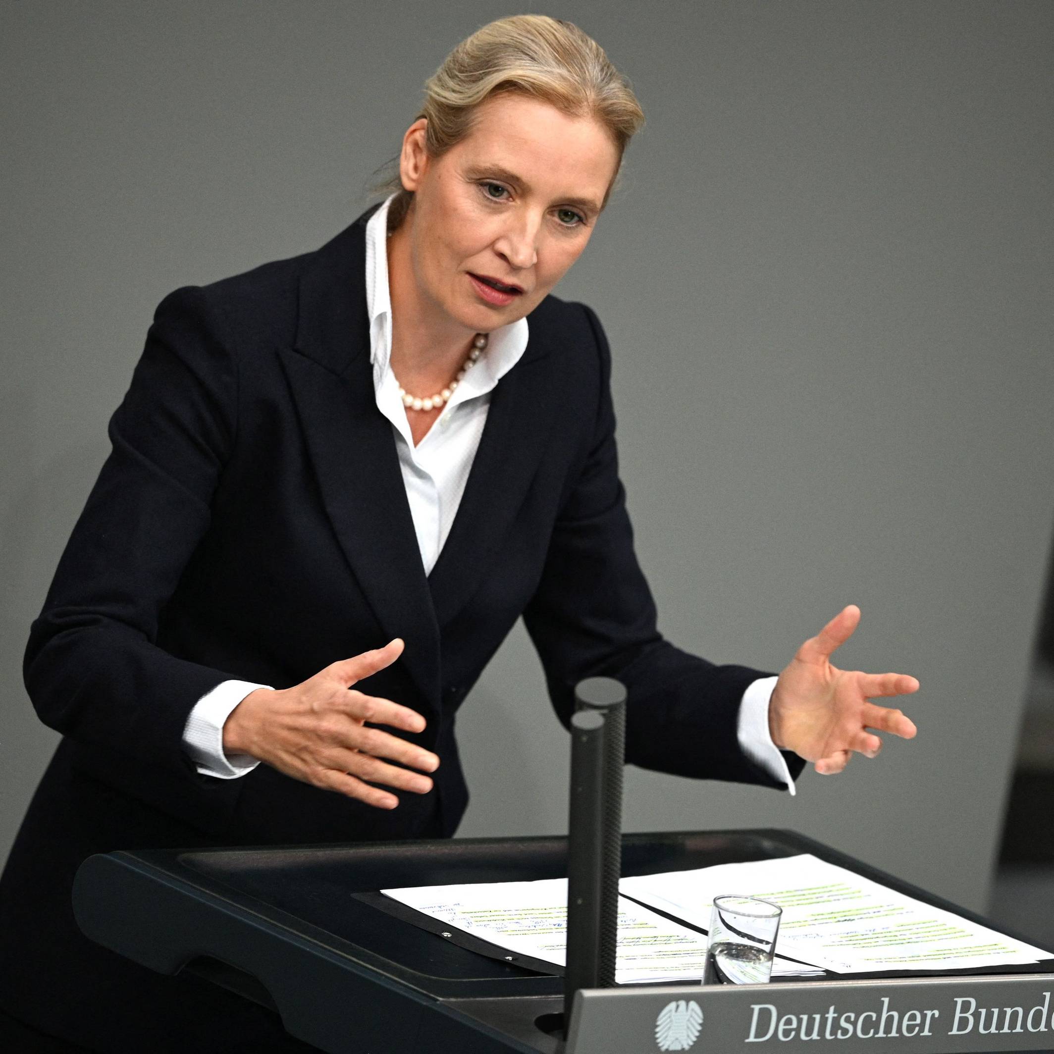 02.01.2020, Berlin: Alice Weidel, Bundesvorsitzende und Fraktionsvorsitzende der AfD, spricht im Plenarsaal im Bundestag bei einer Aussprache zum Europäischen Rat.
