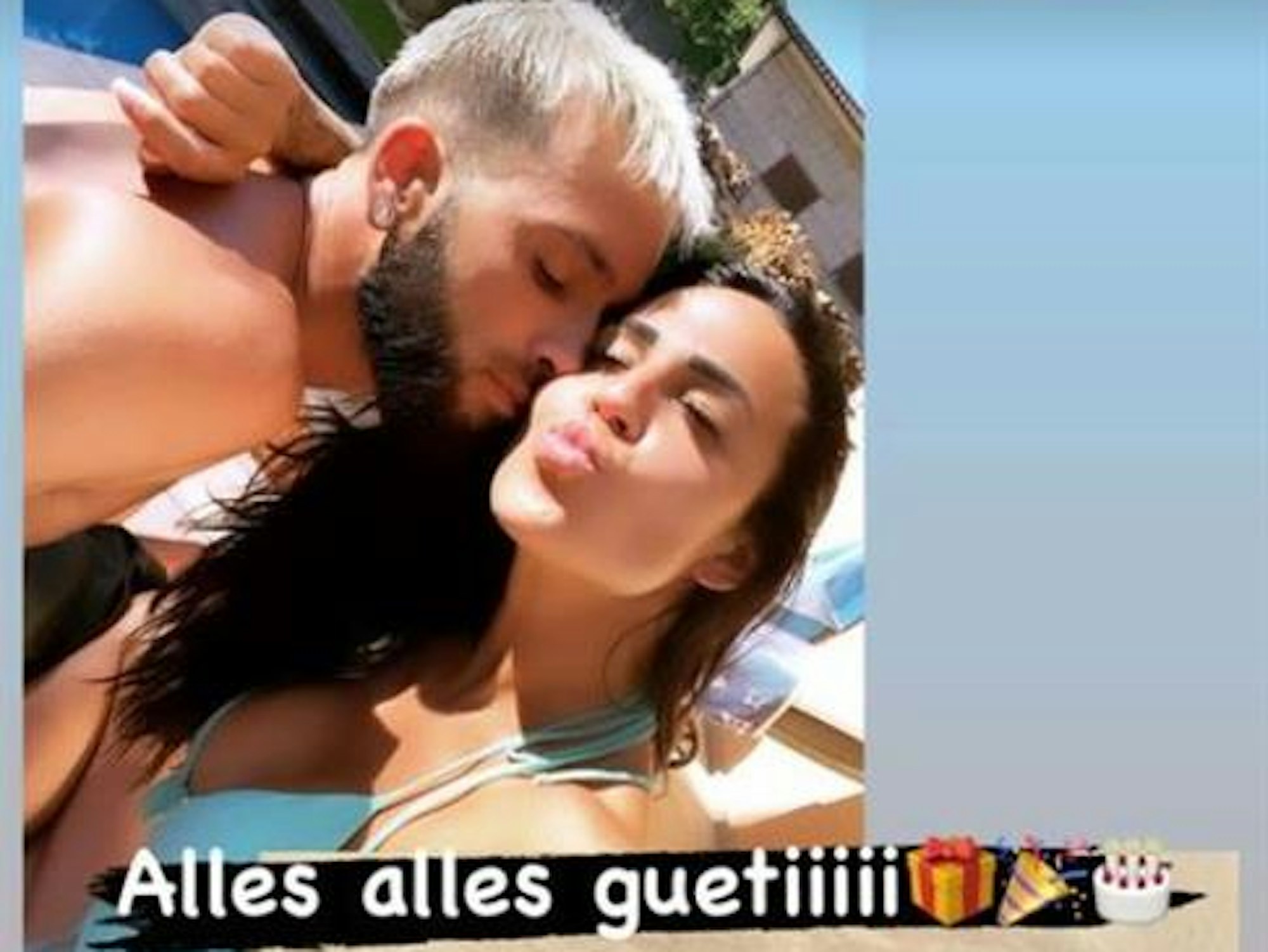 Da ist er, der Neue: Rapper Xellen7 küsst auf diesem Bild aus der Insta-Story Elena Miras.