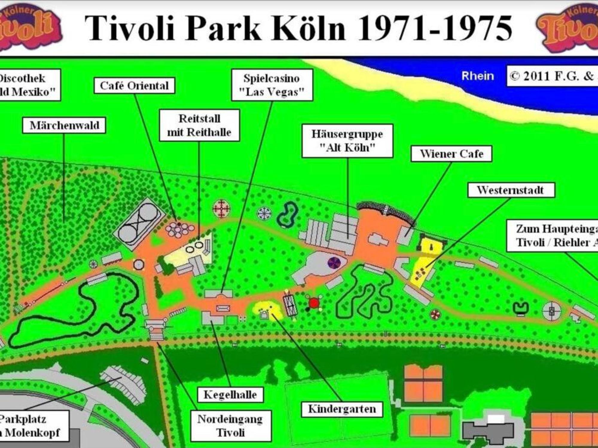 Der Lageplan des ehemaligen Kölner Freizeitparks am Rhein.