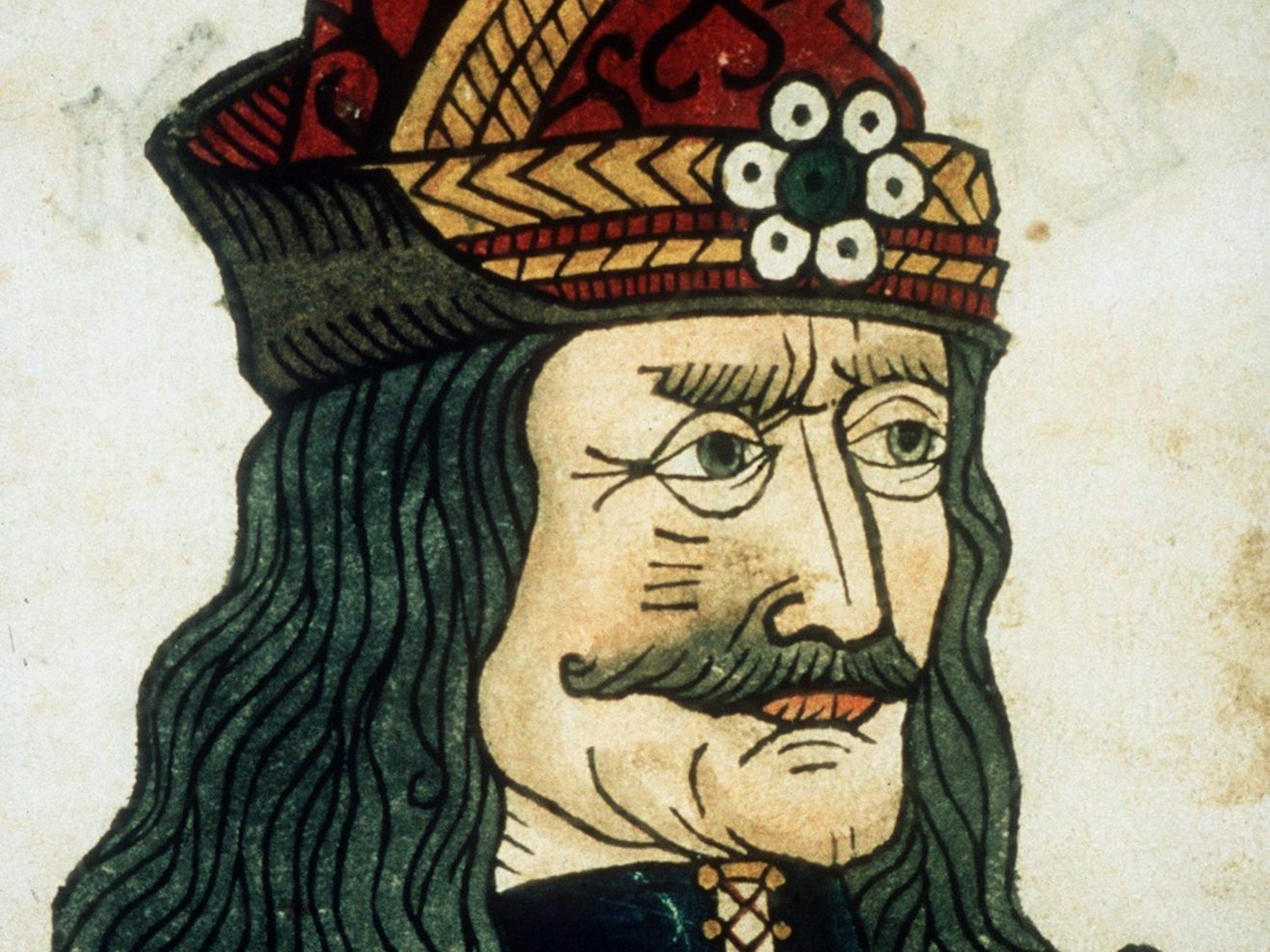 Der echte Dracula: Vlad III., genannt der Pfähler, hier in einem kolorierten Holzschnitt aus dem 15. Jahrhundert.