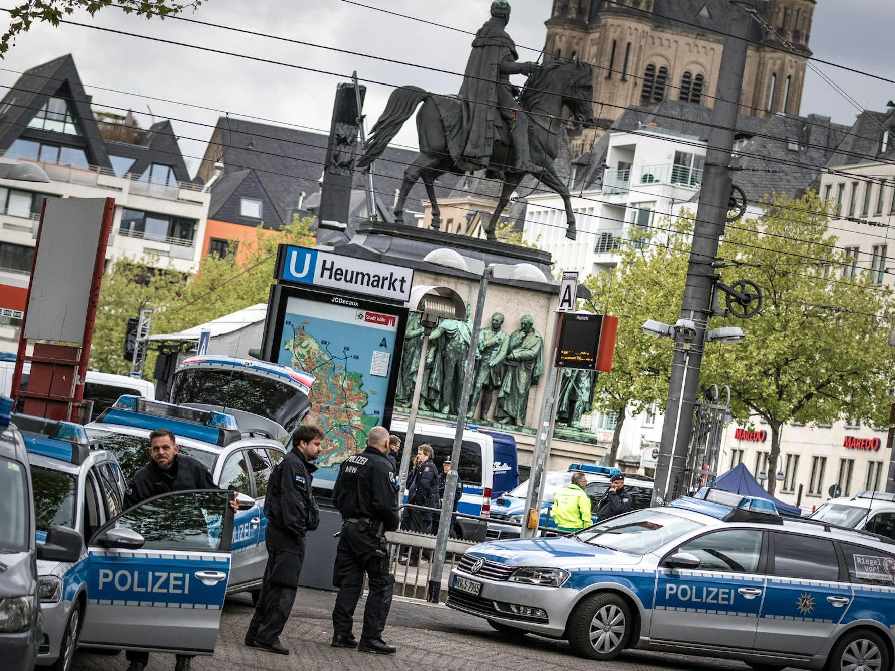 Ein Polizeieinsatz am Heumarkt