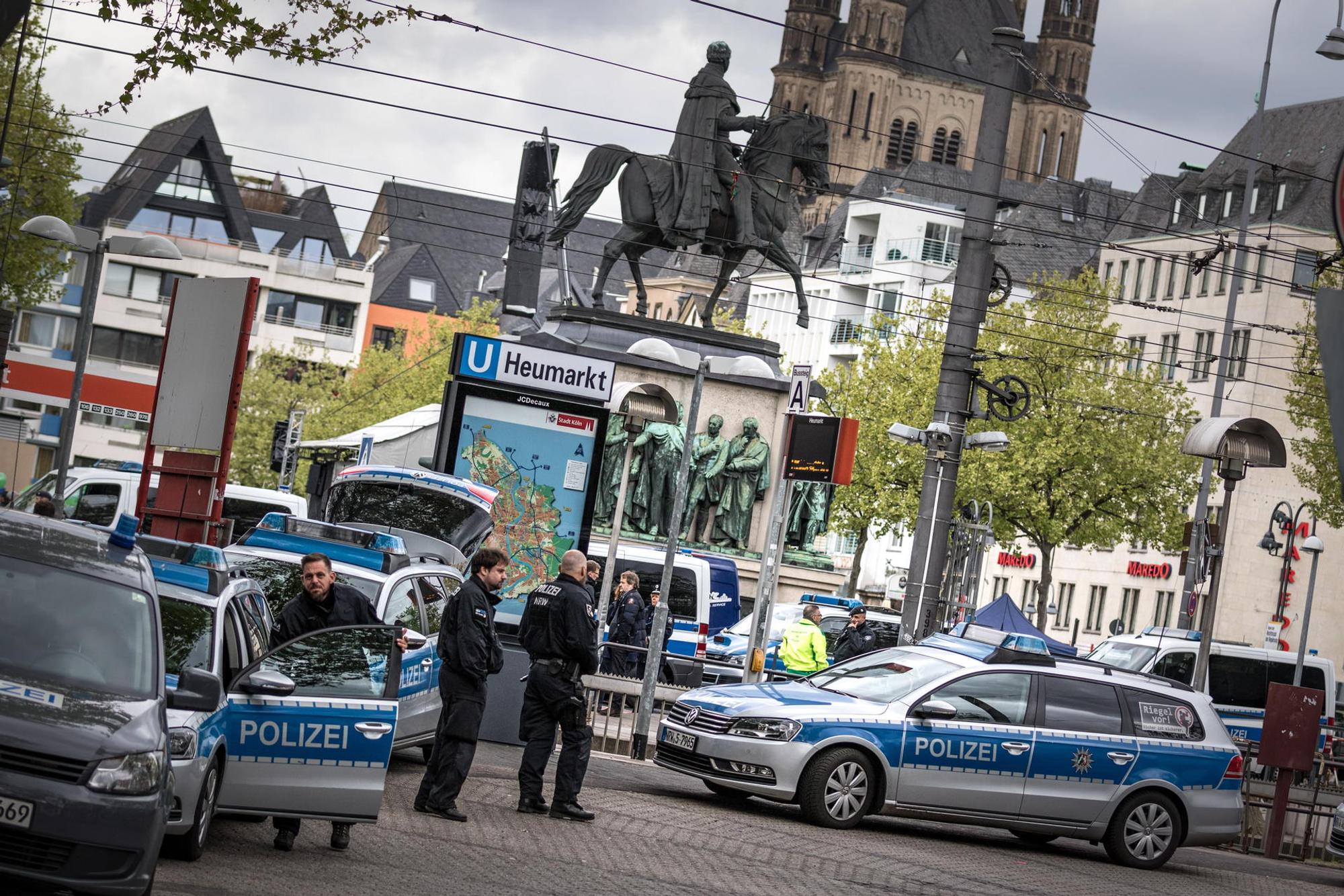 Ein Polizeieinsatz am Heumarkt
