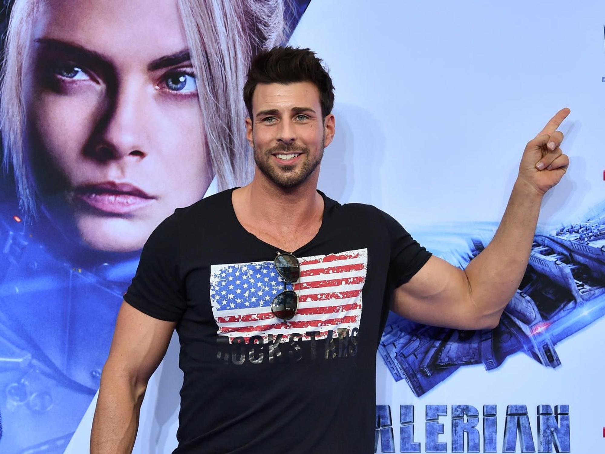 Ex-„Bachelor” Leonard Freier am 19. Juli 2017 in Berlin bei der Premiere des Films „Valerian - Die Stadt der tausend Planeten”.