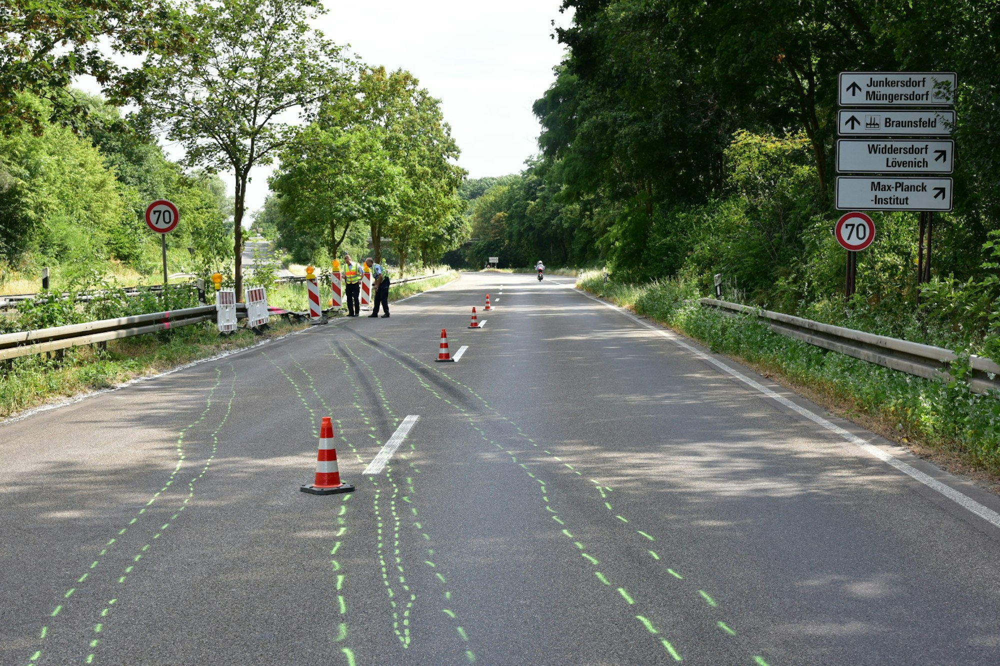 Spuren des Dramas: Der Unfallort am Mittwoch