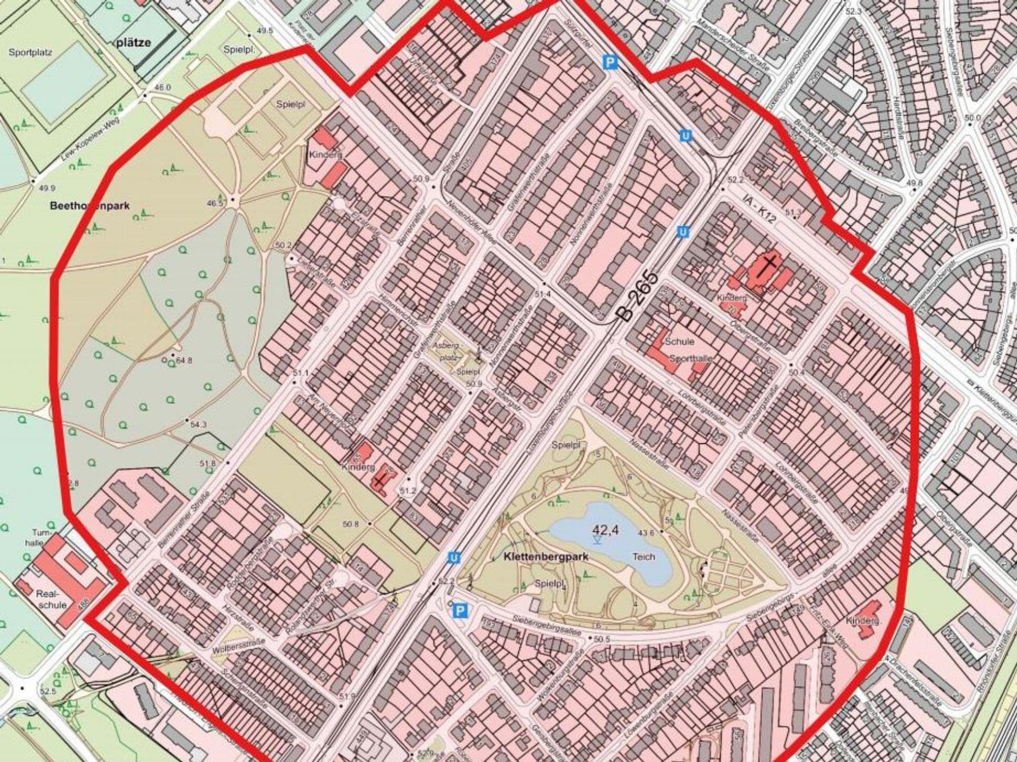 Bombe in Köln: Der Radius der Evakuierung in Klettenberg im Juli 2022.