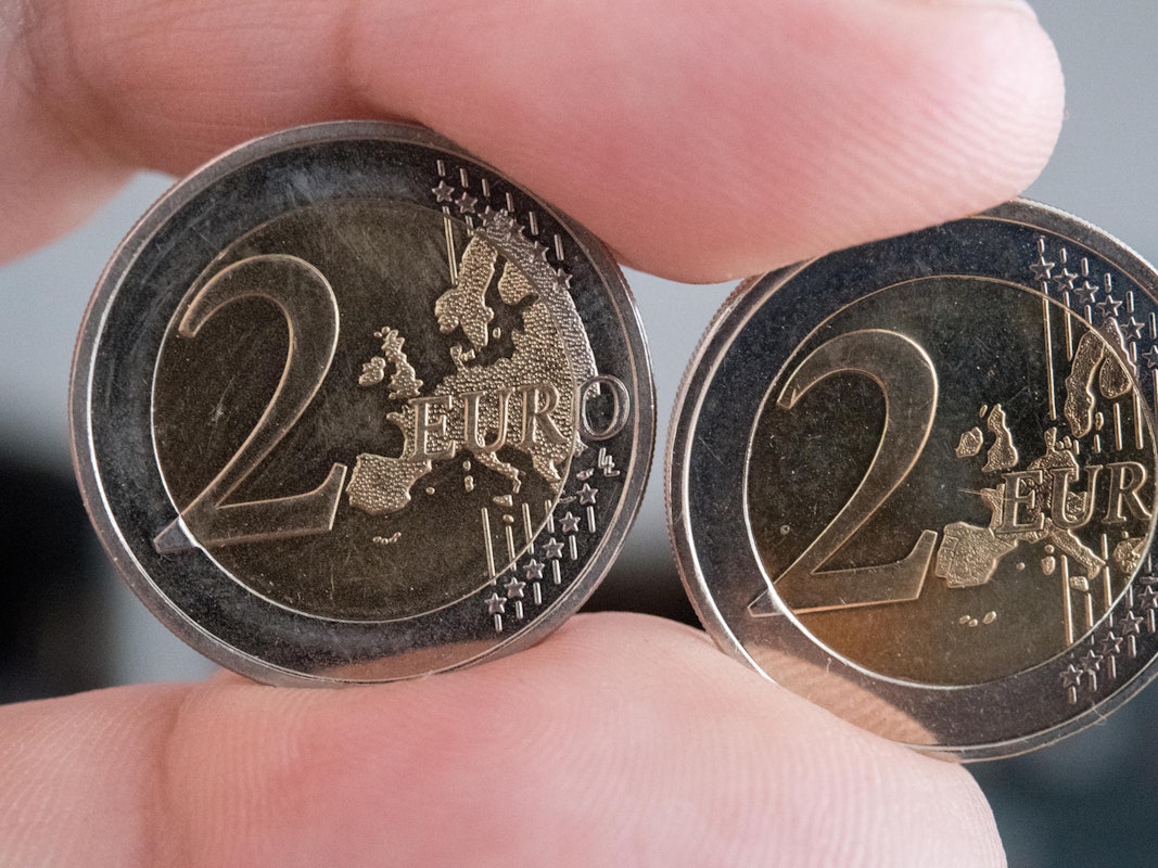 Euro-Münzen im Geldbeutel