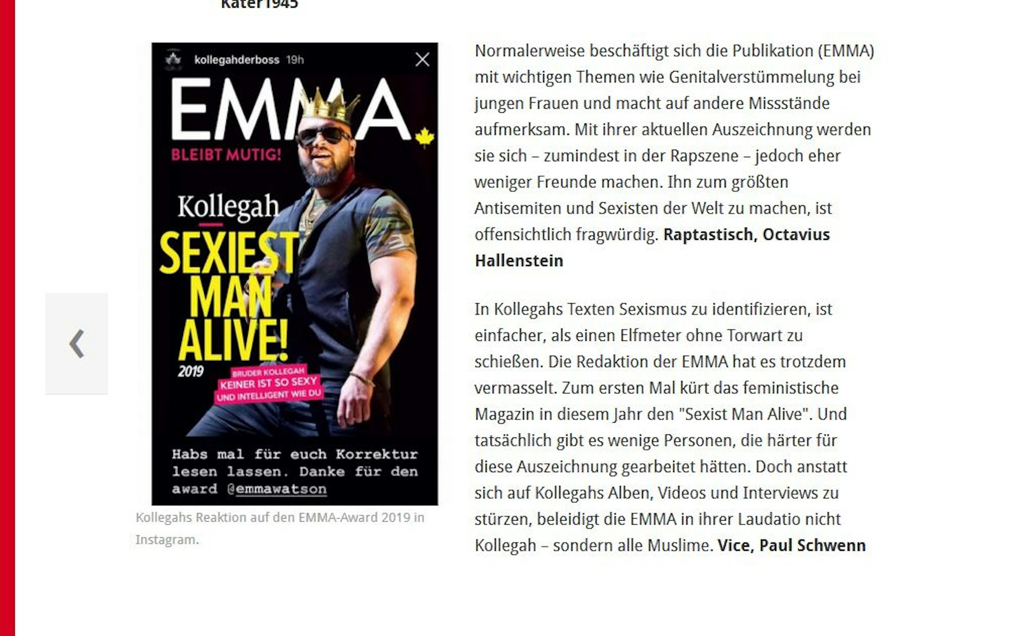 Kollegahs korrigierter Magazintitel