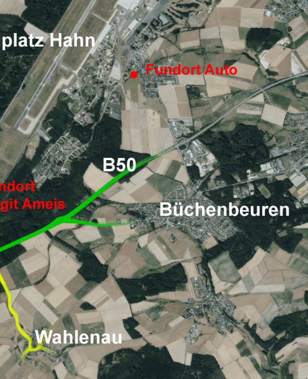 Fundort der Leiche von Birgit Ameis