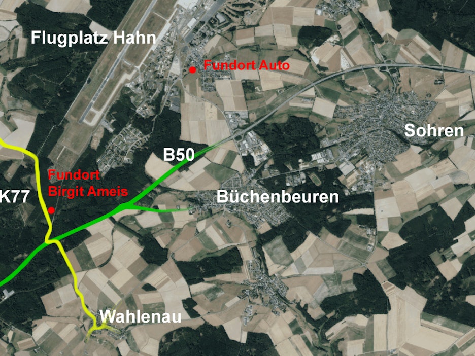 Fundort der Leiche von Birgit Ameis