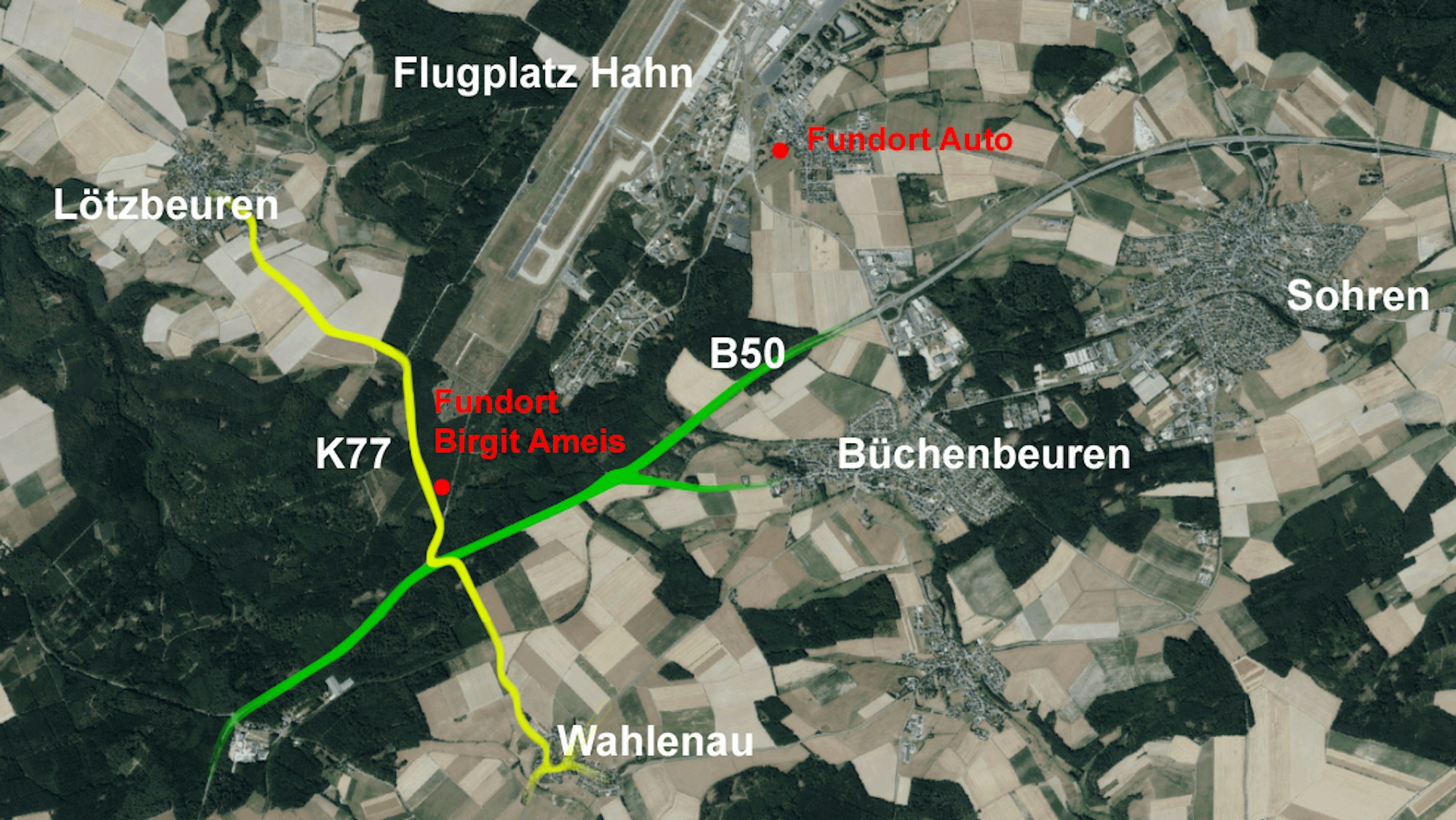 Fundort der Leiche von Birgit Ameis