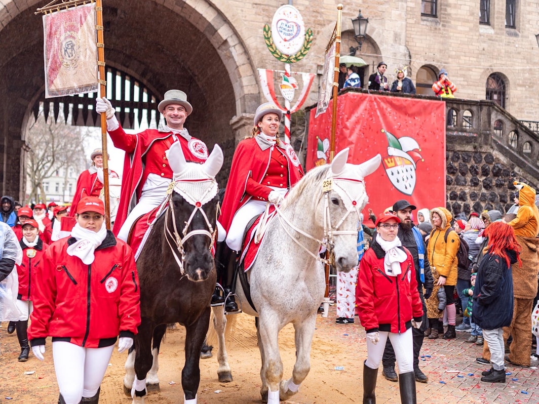 Pferde im Karnevalszug in Köln