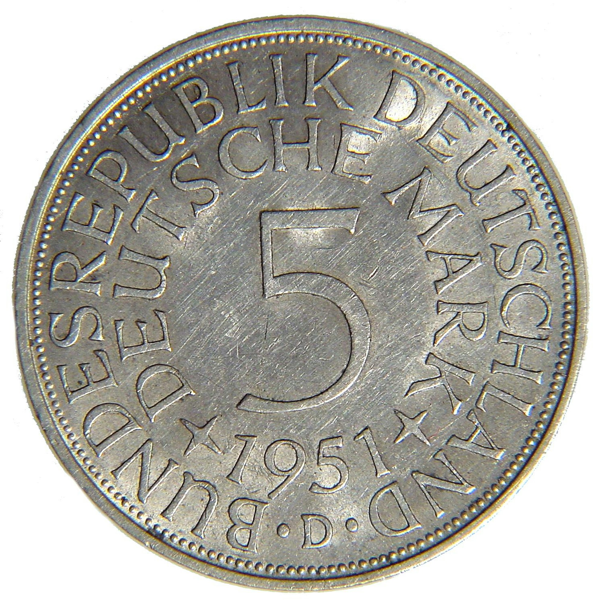 5 Mark vorne 1951