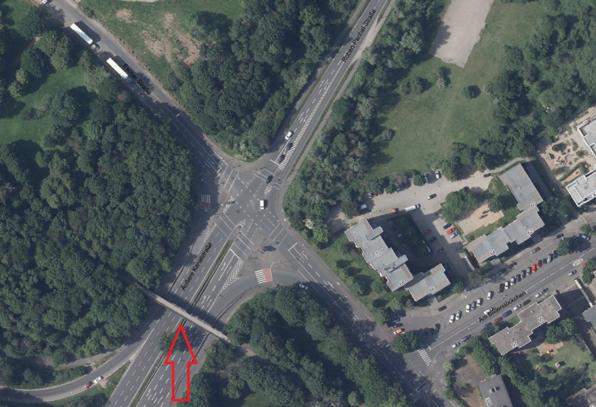 Lage Brücke Escher Straße
