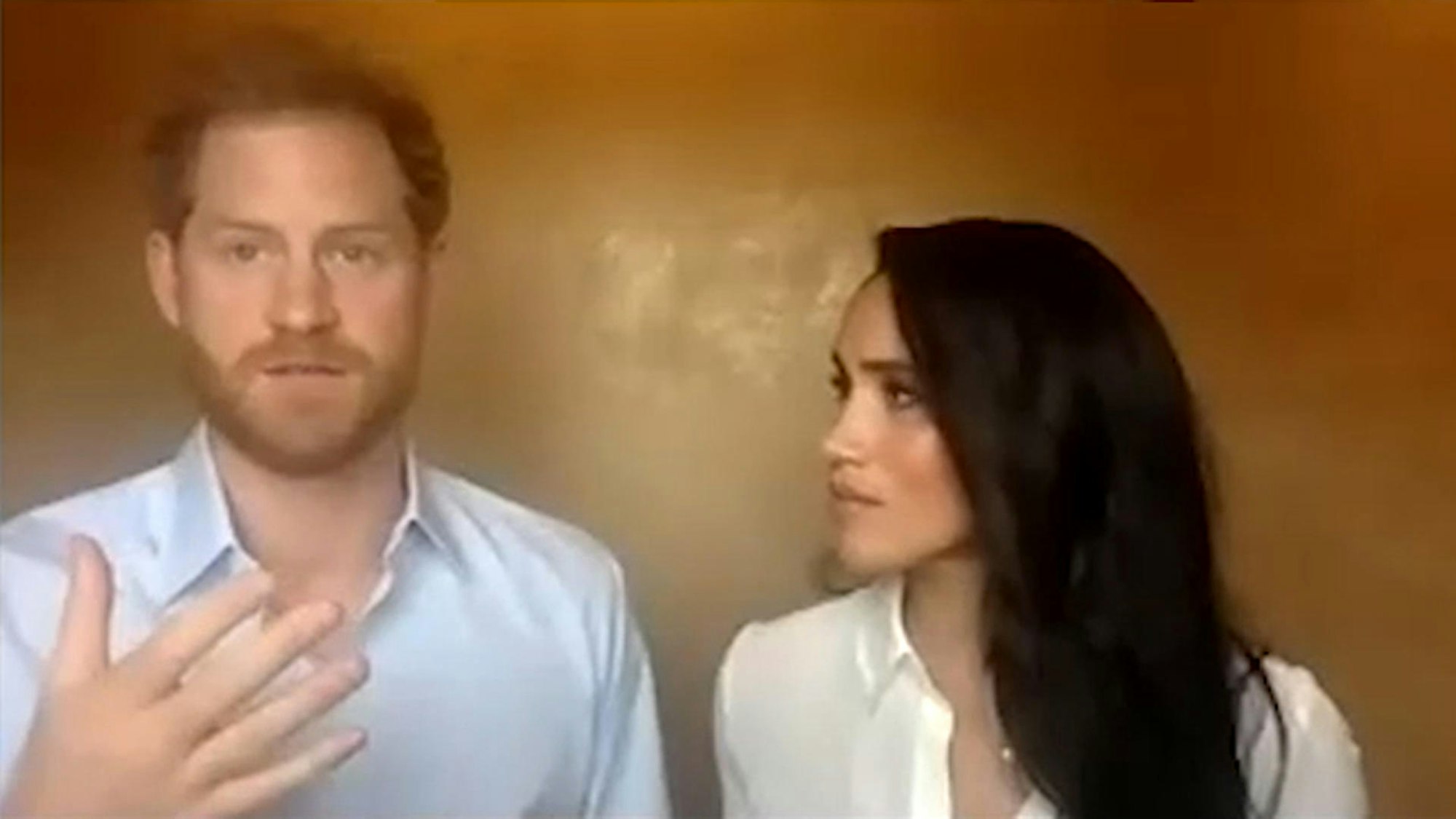 Prinz Harry und Herzogin Meghan bei einer Videokonferenz