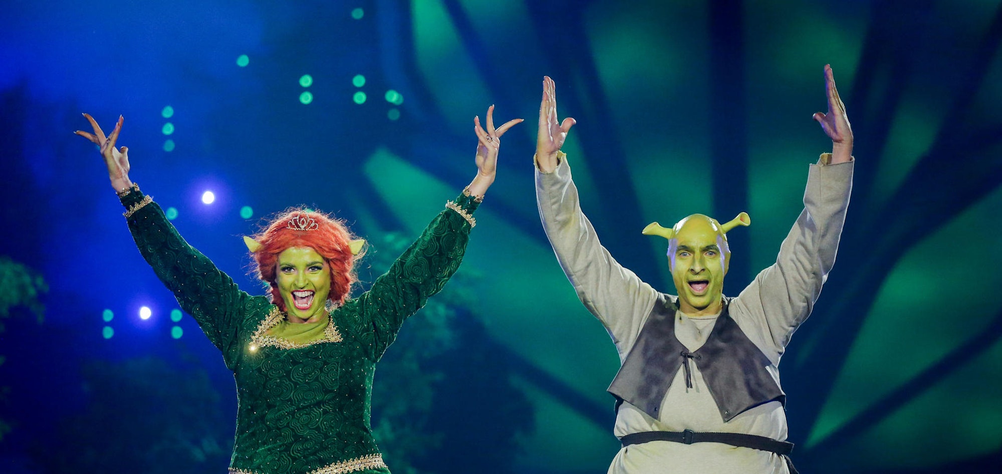 Ekat und Ingolf Lück als Shrek im Finale