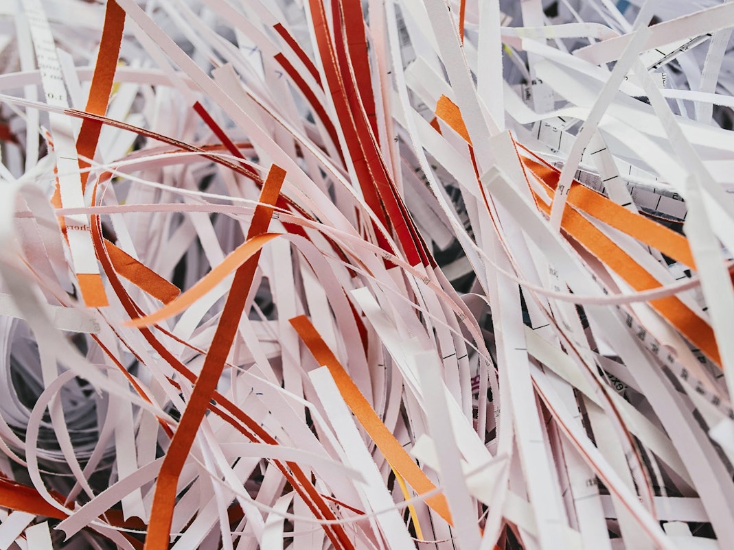 Papierschnipsel Dokumente Aufbewahren