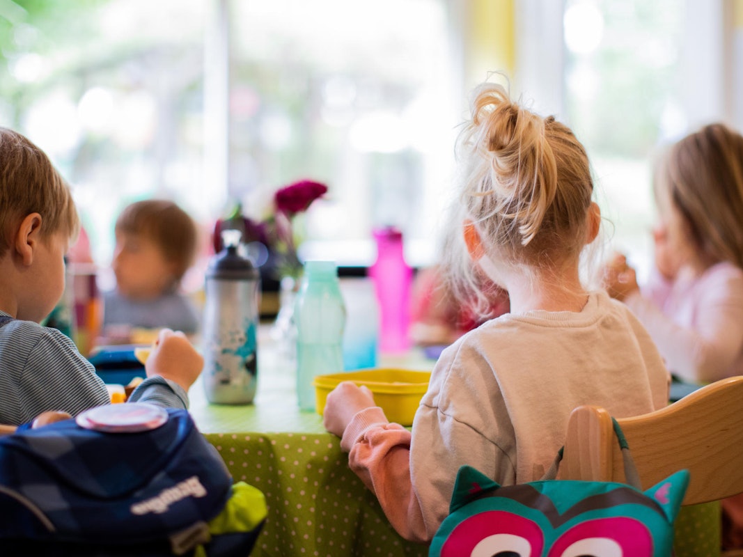 Kinder in der evangelischen Kindertagesstätte in Rath.