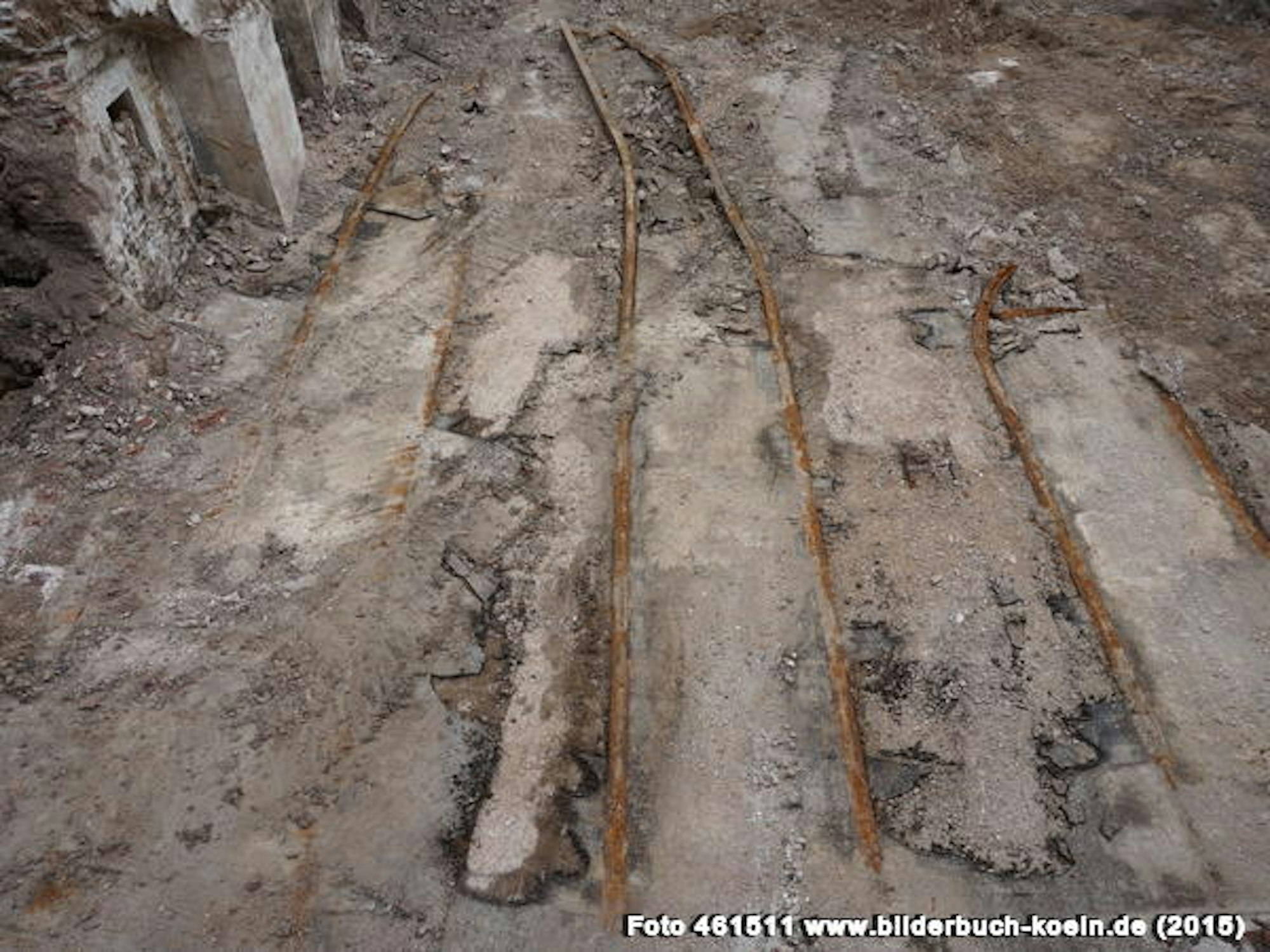 Historische Schienenreste des ehemaligen Kölner Pferdebahnhofs