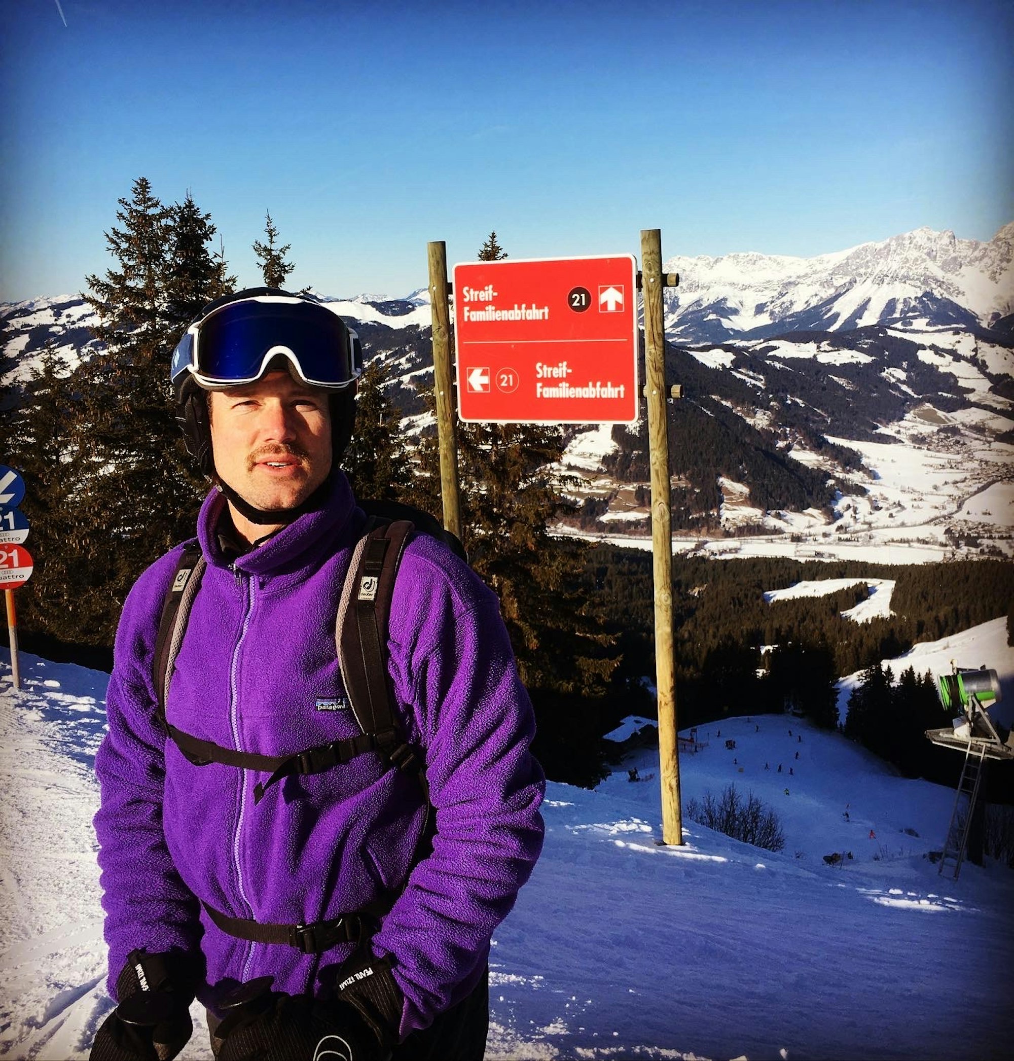 Uwe Bödeker auf der legendären Streif bei Kitzbühel.