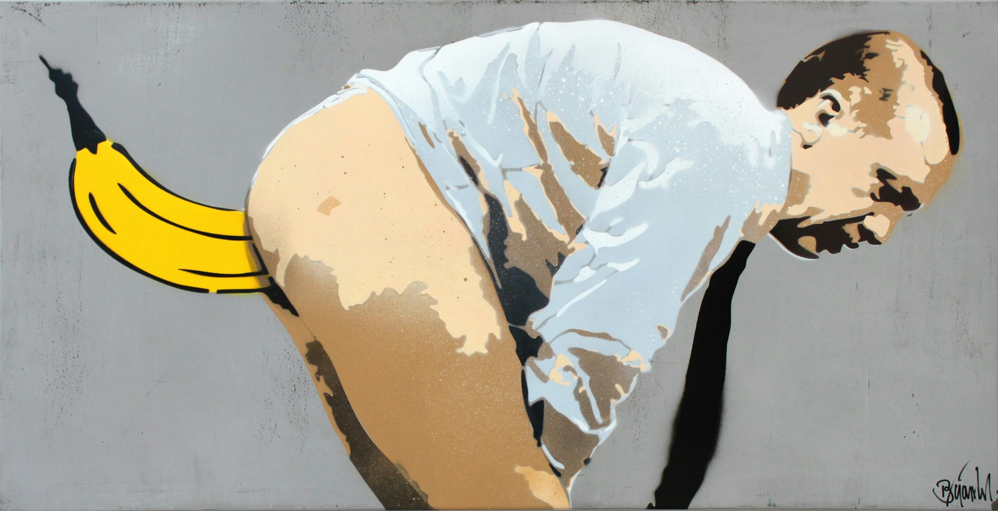 Tayyip Erdogan als Plakat mit Banane