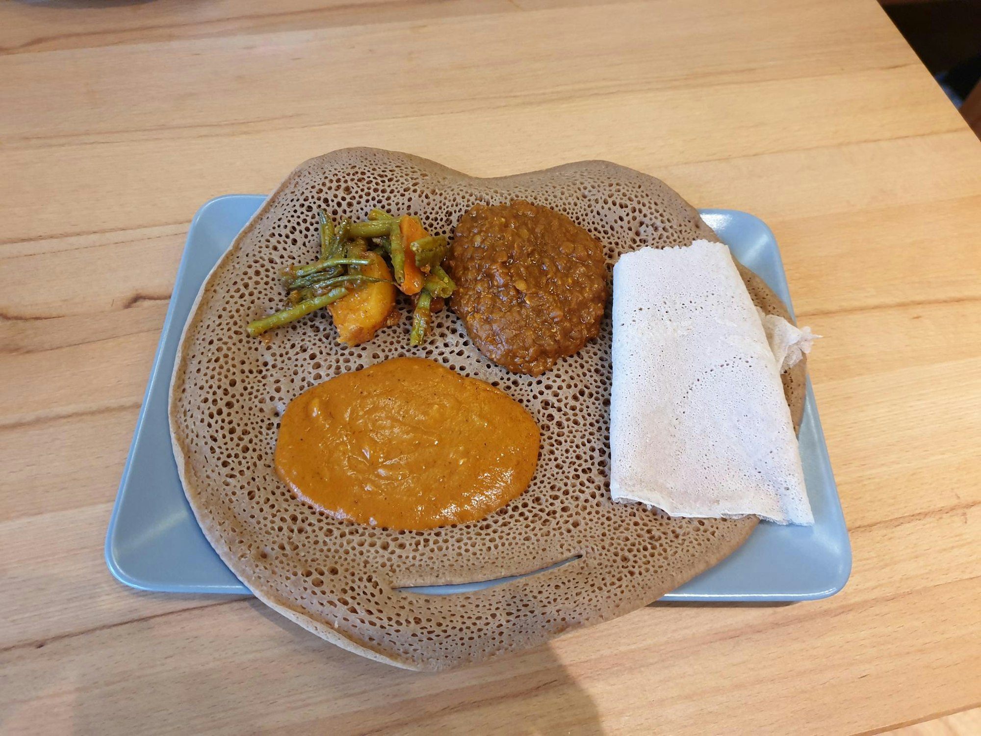 Das äthiopische Gericht „Taff“ beim Zero Waste Café.