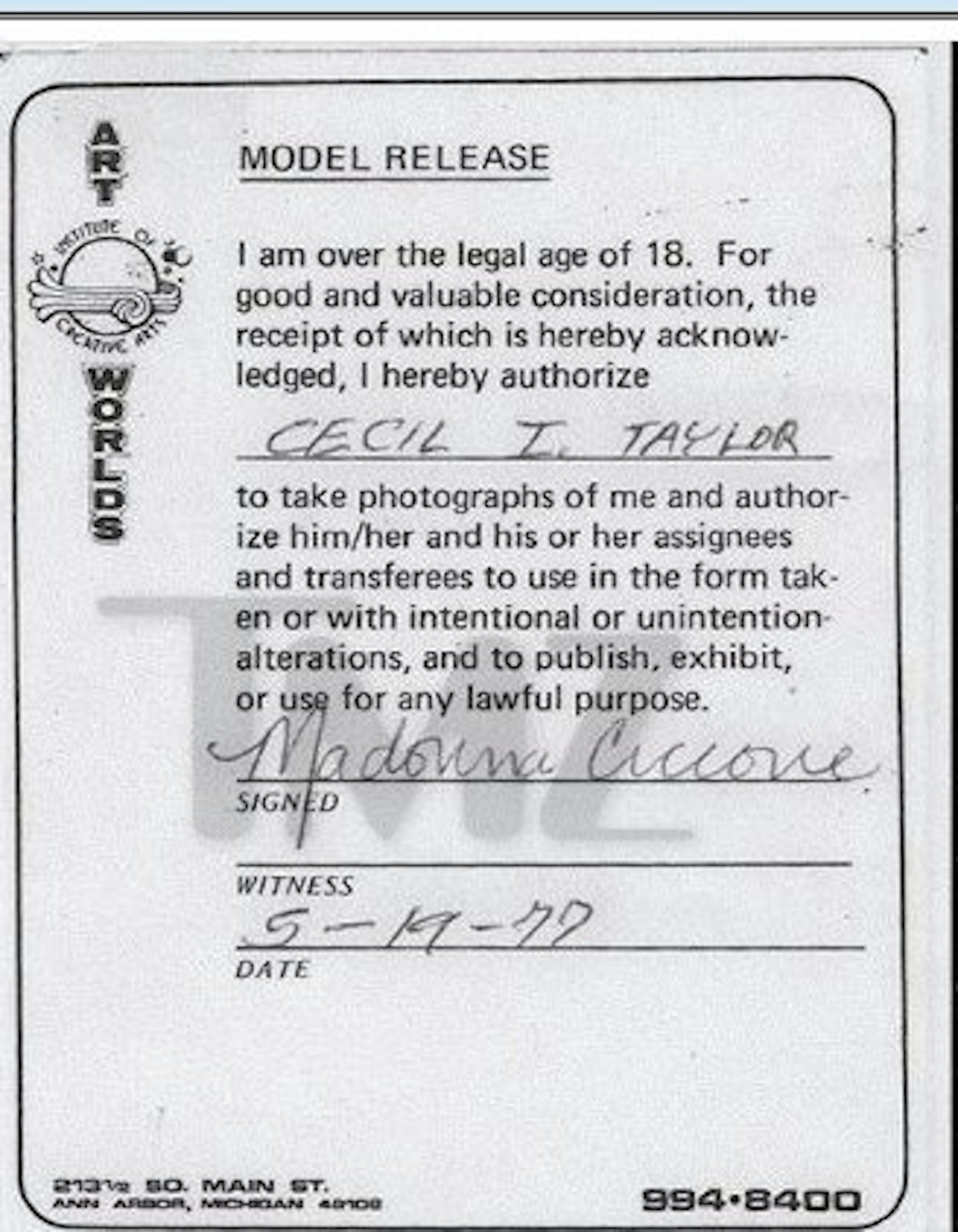 Madonna_Modelvertrag