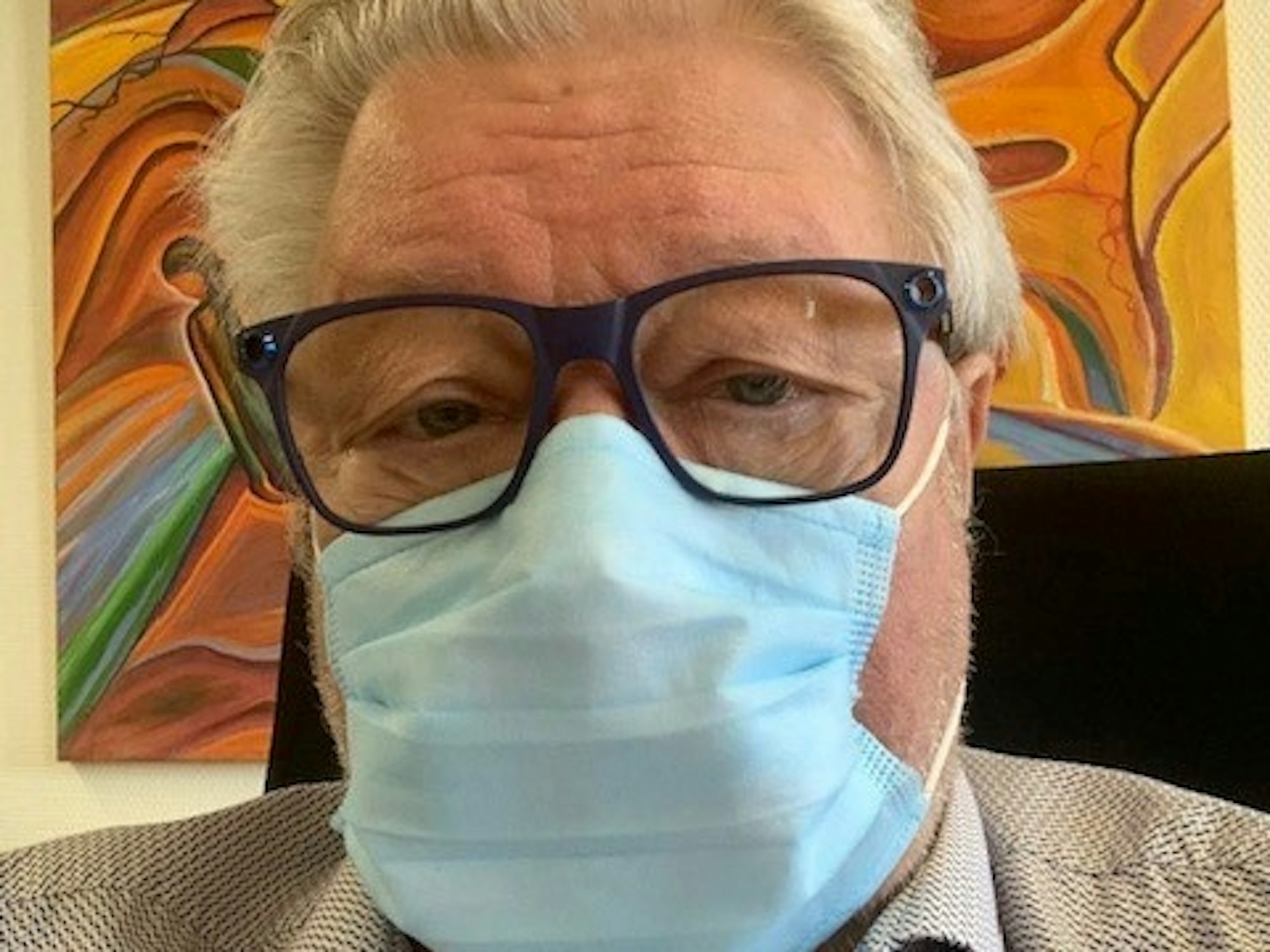 Porzer Bezirksbürgermeister Henk van Benthem mit Maske