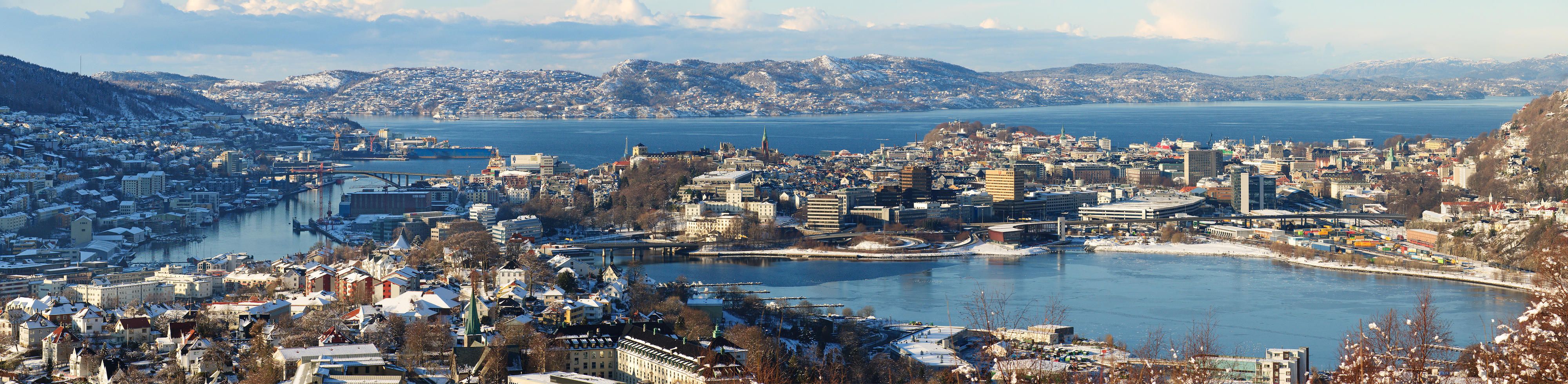 Bergen-Norwegen-Stadtpanorama