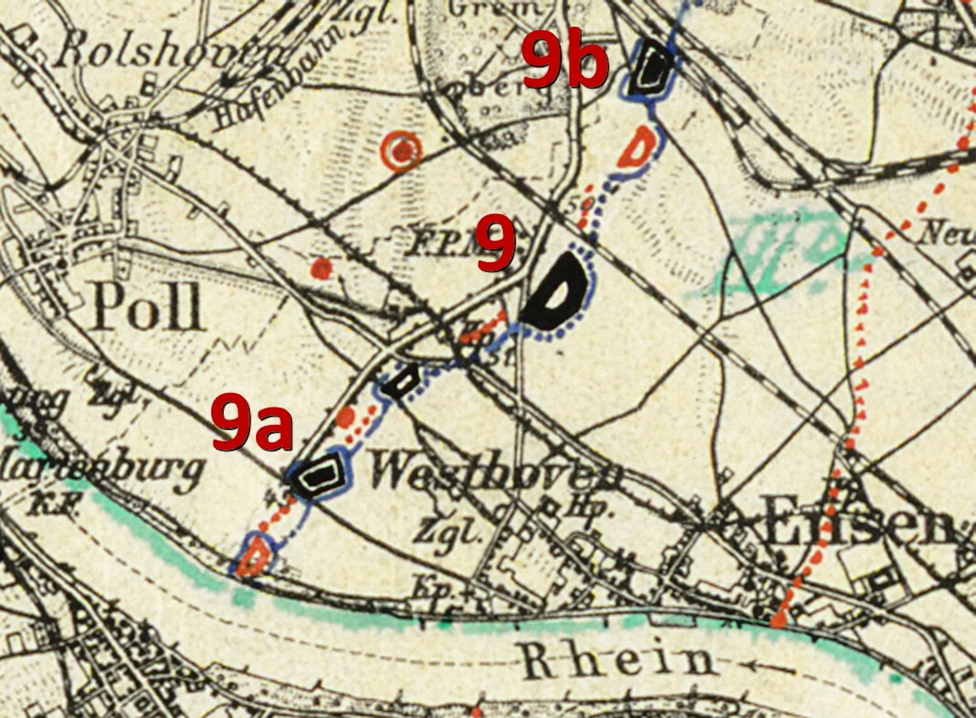 Historische Karte Fort IX